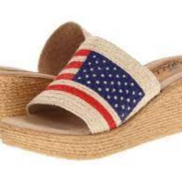 Sbicca Shoes - Sbicca US flag Wedge Sandals 10 EUC
